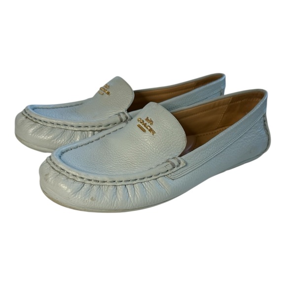 Coach Sky Blue Leather Loafers - Picture 3 of 4